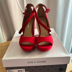 Sun + Stone Vibrant Red Women's Heels
